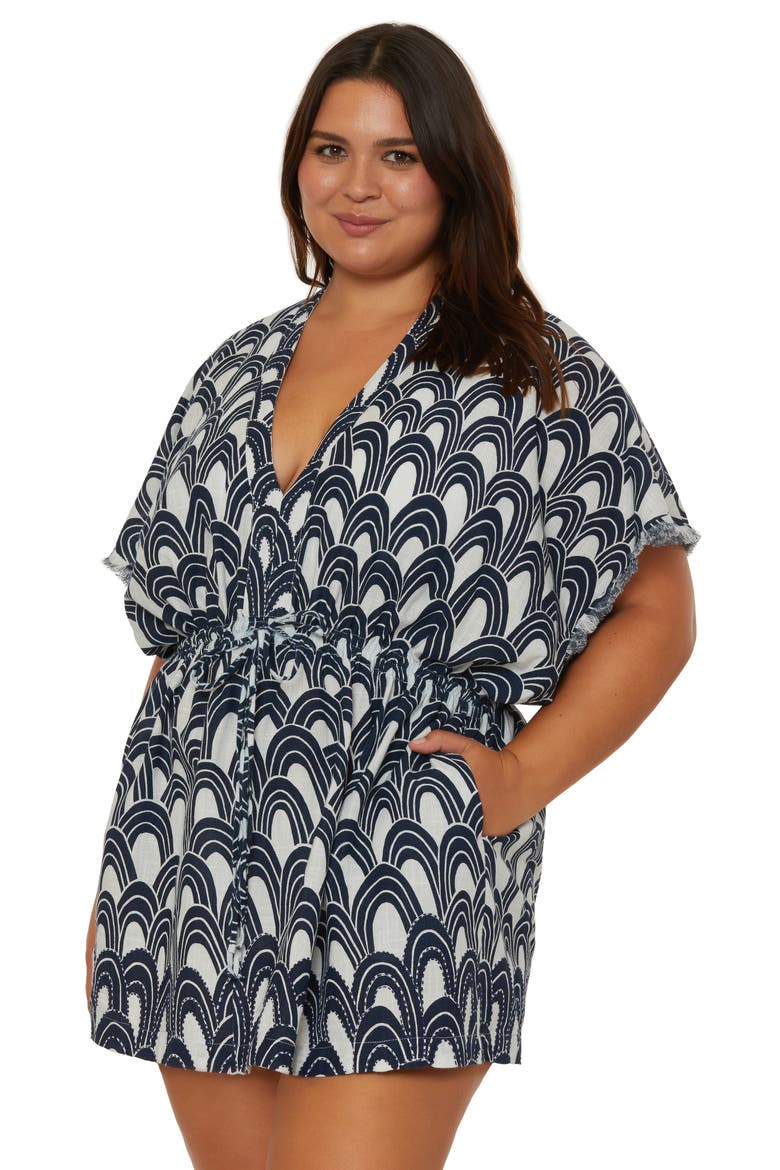 Arches Cotton Cover-Up Tunic, Alternate, color, INK
