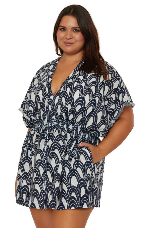 Shop Trina Turk Arches Cotton Cover-up Tunic In Ink