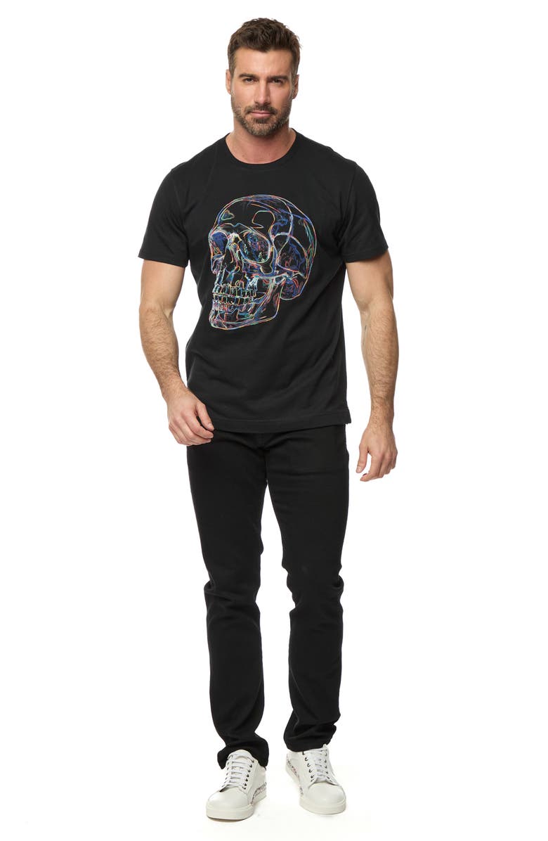 Robert Graham Glowing Skull Embroidered Cotton Graphic T-Shirt, Alternate, color, 