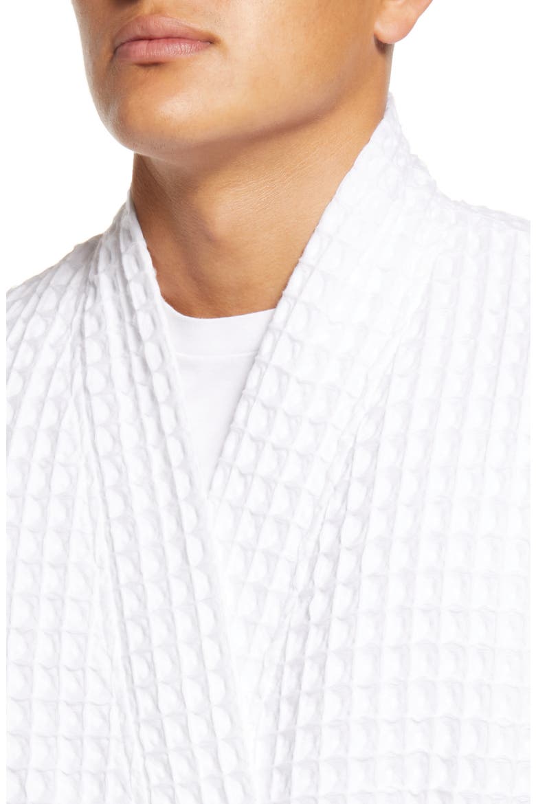 Modern Waffle Robe, Alternate, color, WHITE