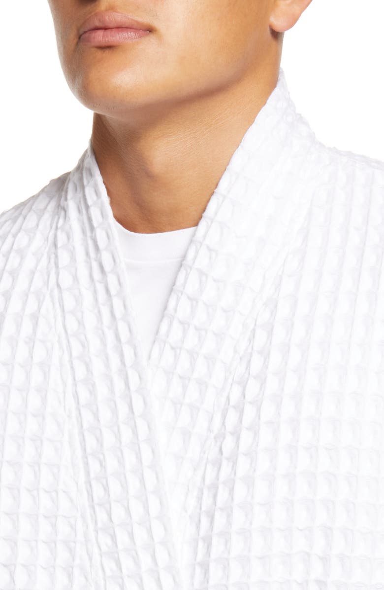 Nordstrom Modern Waffle Robe, Alternate, color, White