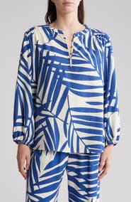 Gemma + Jane Palm Print Long Sleeve Top