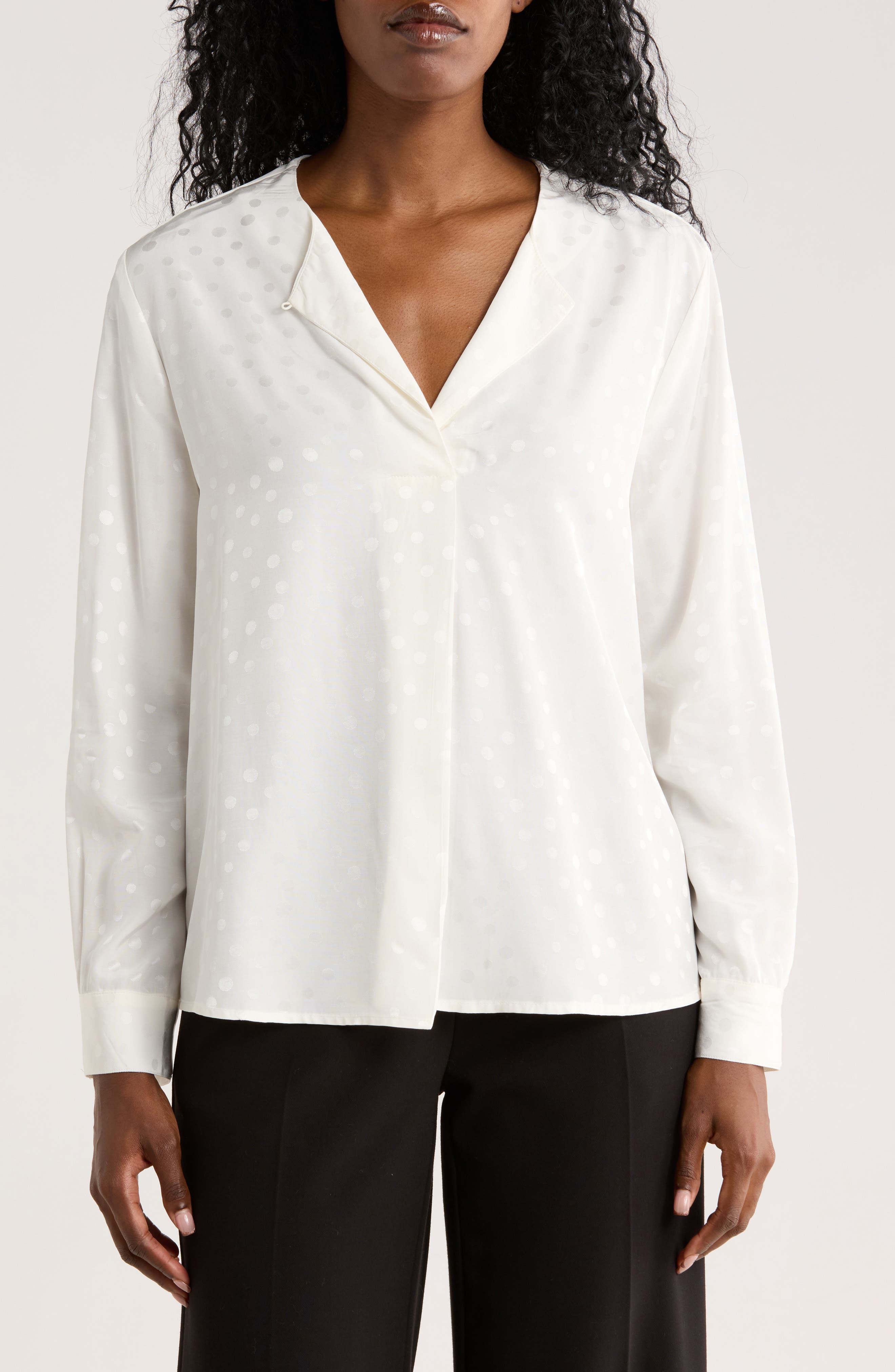 Dot Popover Woven Top - image 3