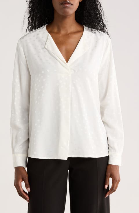 Dot Popover Woven Top