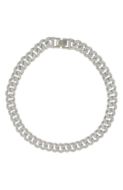 Pavé CZ Curb Chain Necklace