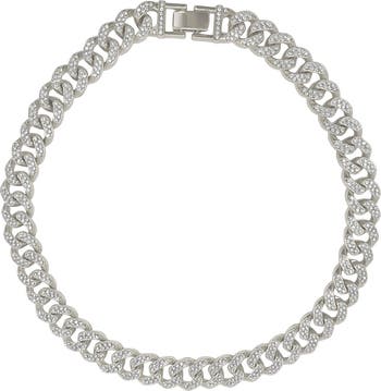Pavé CZ Curb Chain Necklace