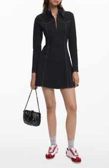 Desigual Long Sleeve Fit & Flare Minidress