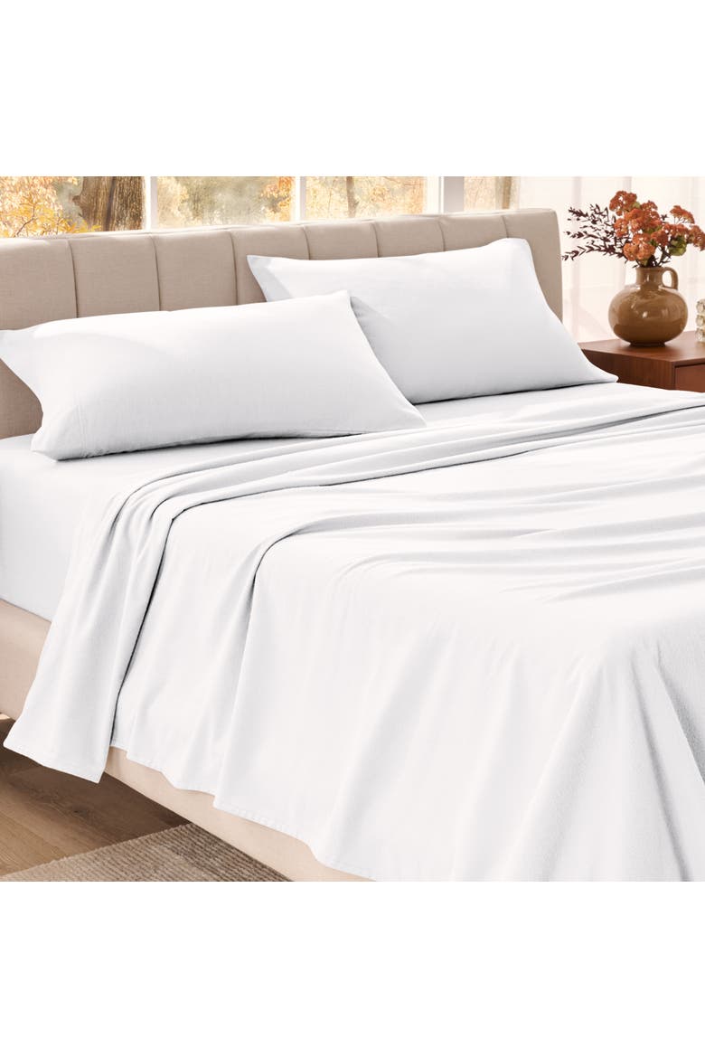 100% Organic Cotton Flannel Sheet Set, Alternate, color, White