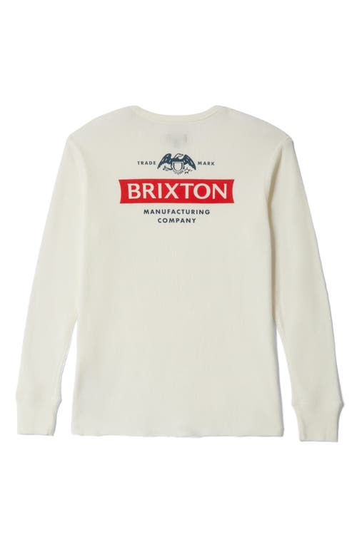 Brixton Altered Threads Long Sleeve Thermal Cotton Graphic T-shirt In White