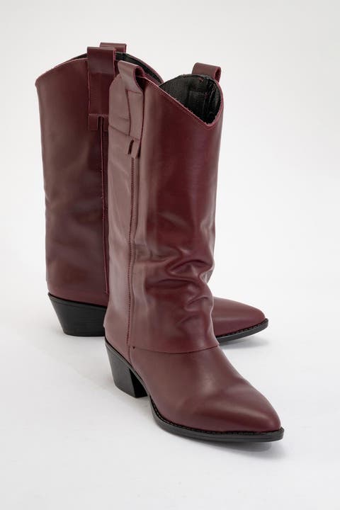 Teodora Leather Block Heel Boot (Women)