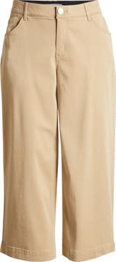 Wit & Wisdom Sam High Waist Ankle Wide Leg Twill Pants