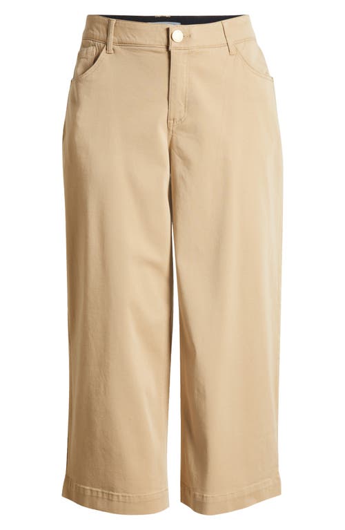 Wit & Wisdom Sam High Waist Ankle Wide Leg Twill Pants In Vintage Walnut