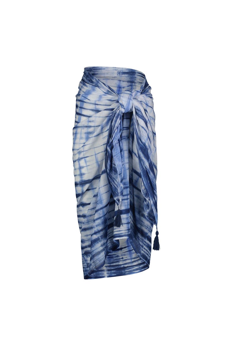 Cotton Saline Pareo Marine Shibori, Main, color, Blue