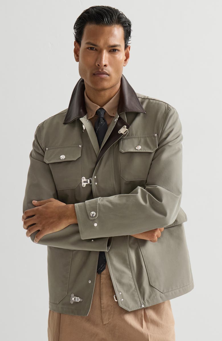Brunello Cucinelli Water-resistant techno cotton outerwear, Alternate, color, Military