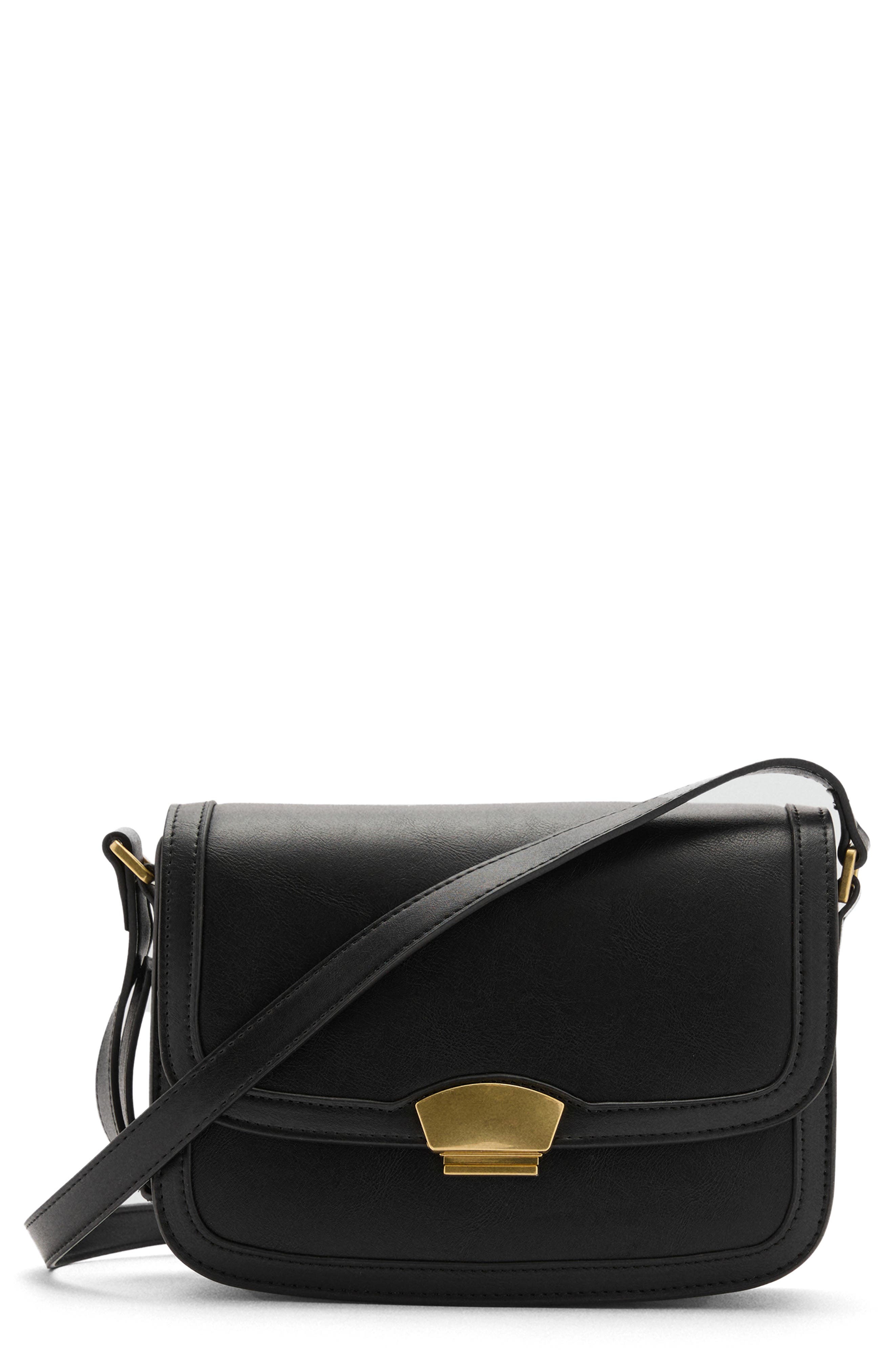 MANGO Faux Leather Crossbody Bag, Main, color, 