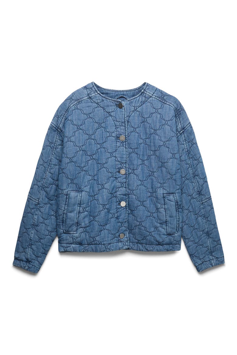 Quilted Denim Jacket, Alternate, color, LIGHT INDIGO BLUE