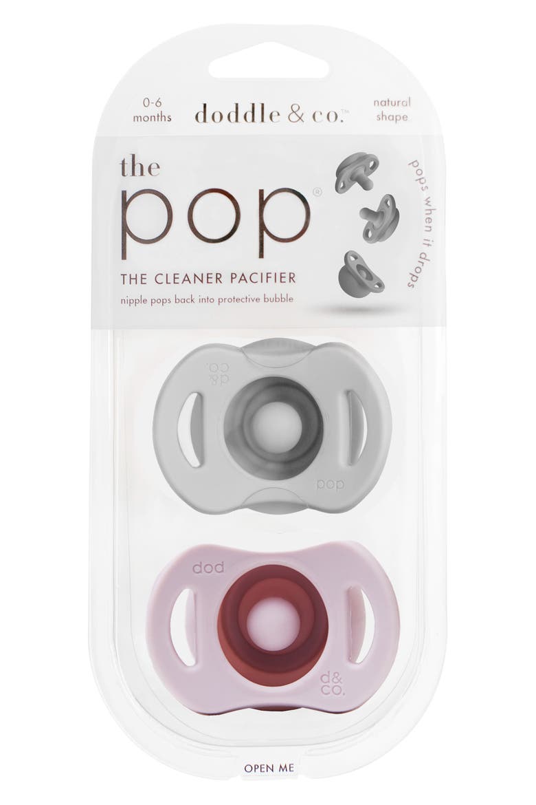 Doddle & Co 2-Pack The Pop Pacifiers, Main, color, OH HAPPY GREY/ I LILAC YOU