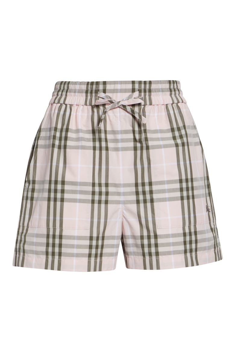 Evelyn Check Cotton Drawstring Shorts, Alternate, color, MALLOW PINK IP CHECK