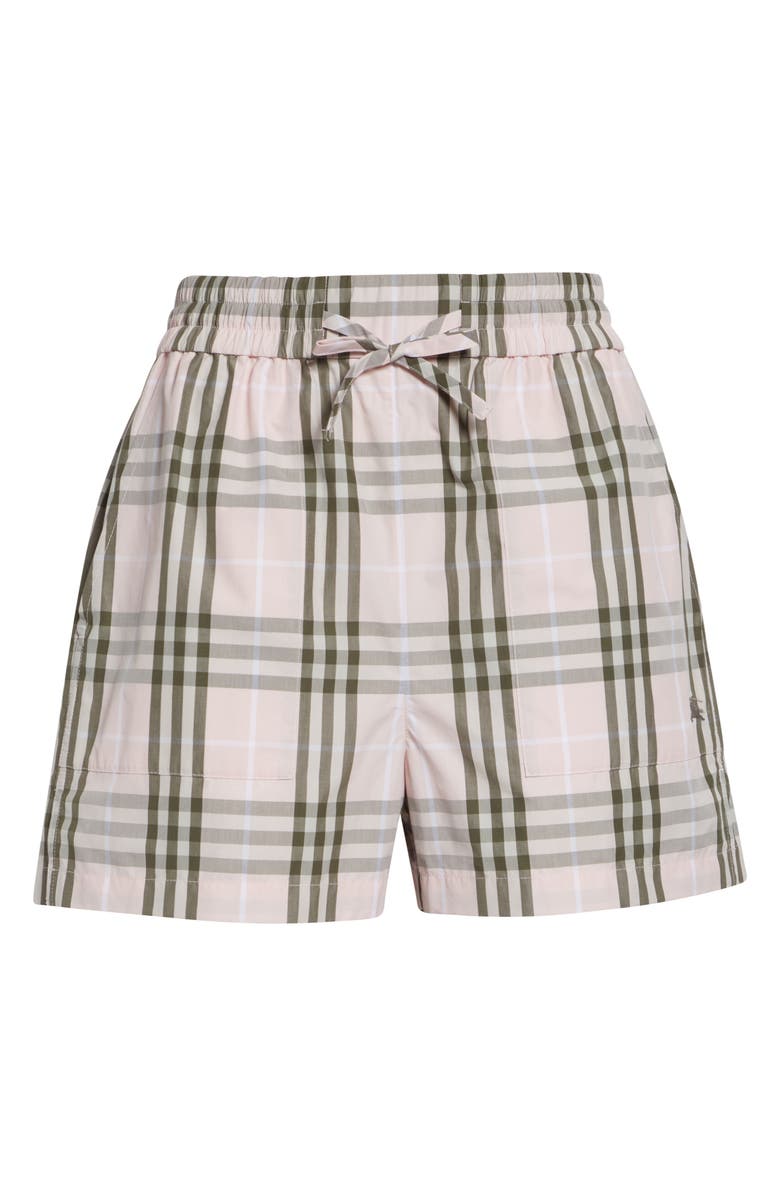 Burberry Evelyn Check Cotton Drawstring Shorts, Main, color, Mallow Pink Ip Check