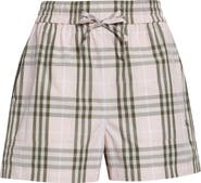 Burberry Evelyn Check Cotton Drawstring Shorts