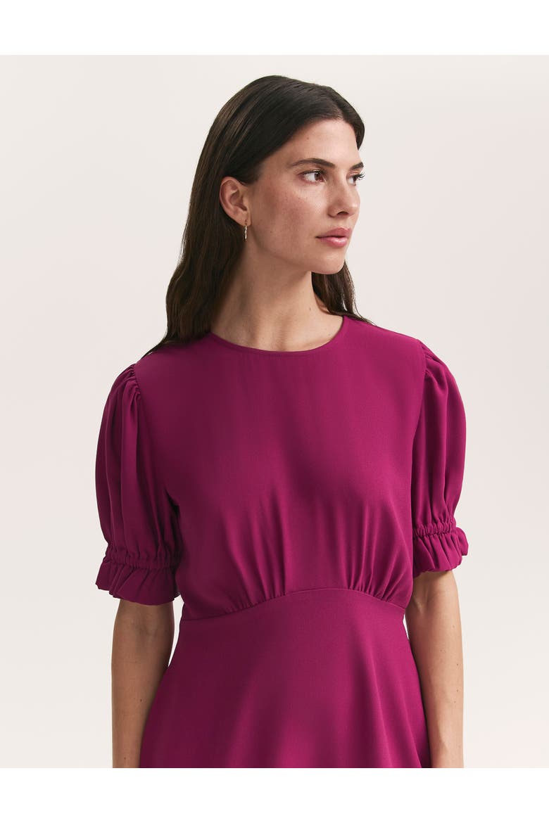 Mela Chiffon Midi Tea Dress, Alternate, color, Berry