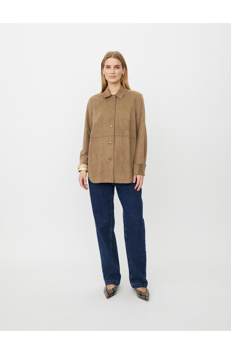 Masai Copenhagen MaIvethra Faux Suede Shirt, Alternate, color, Otter