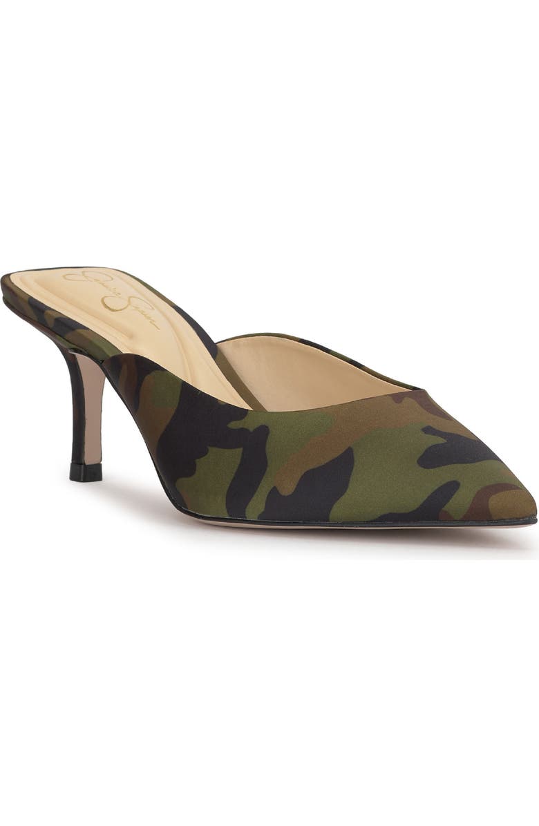 Jessica Simpson Belvaen Pointed Toe Mule, Main, color, Forest Camo