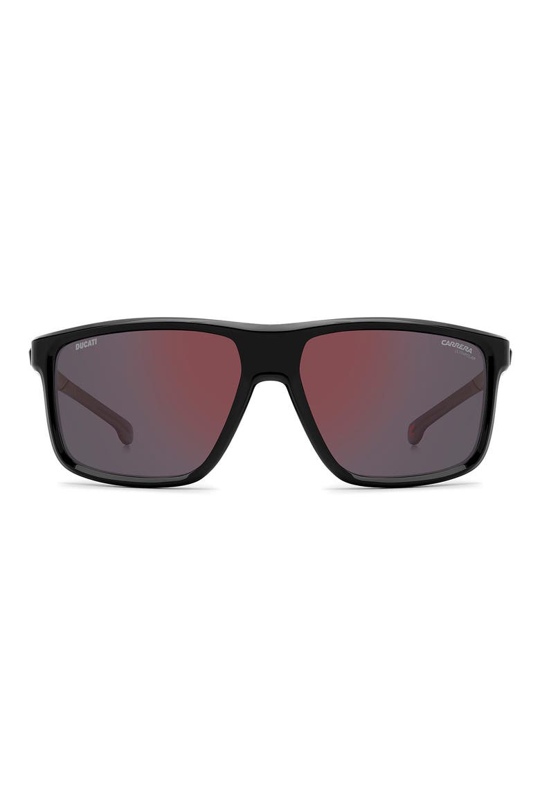 x Ducati Carduc 60mm Polarized Rectangular Sunglasses, Main, color, BLACK RED/ REDSP PZ HCAR