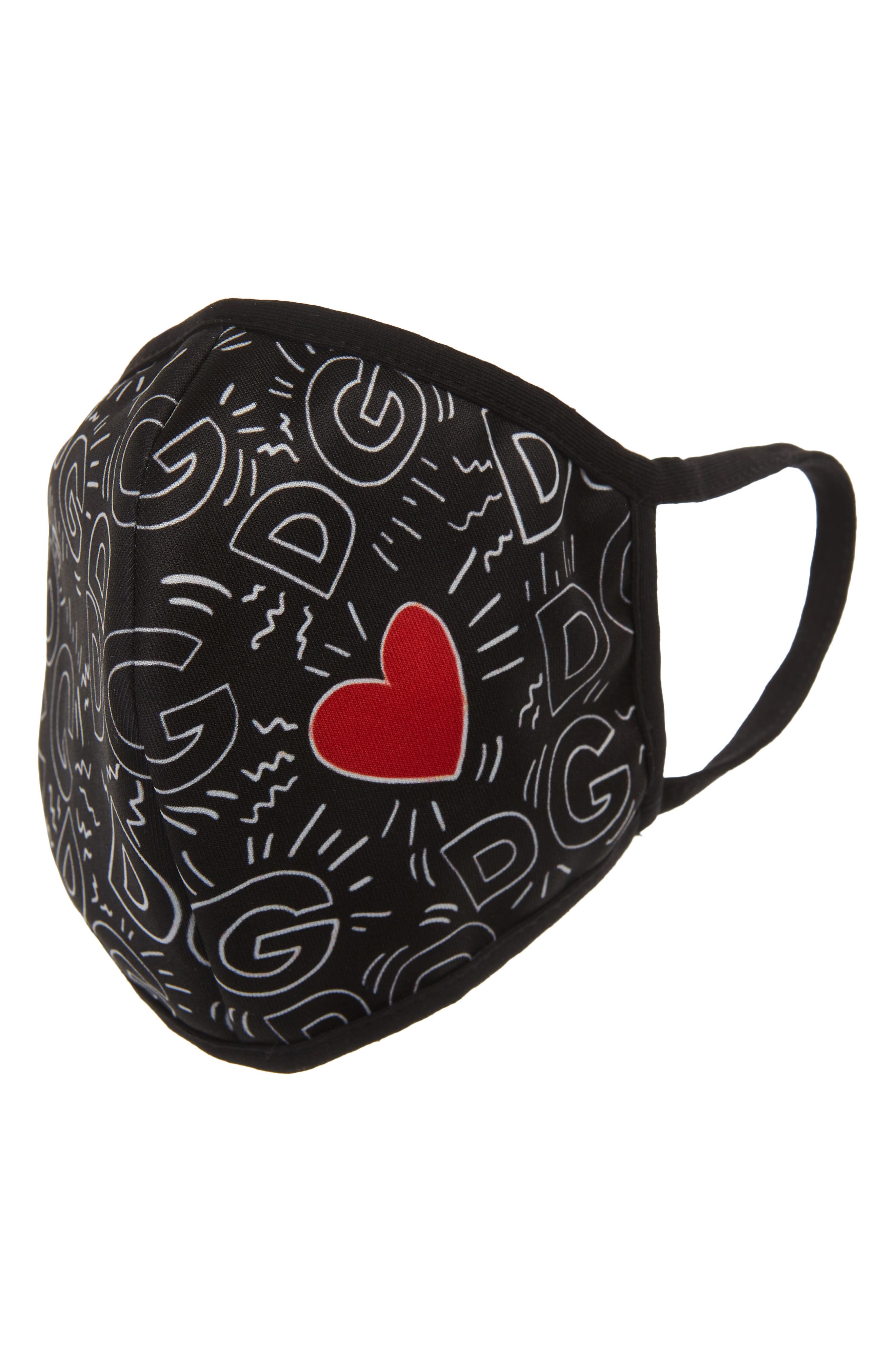 ドルチェ&ガッバーナ　　マスク Dolce&Gabbana Adult Logo & Heart Print Contoured Face Mask (Women