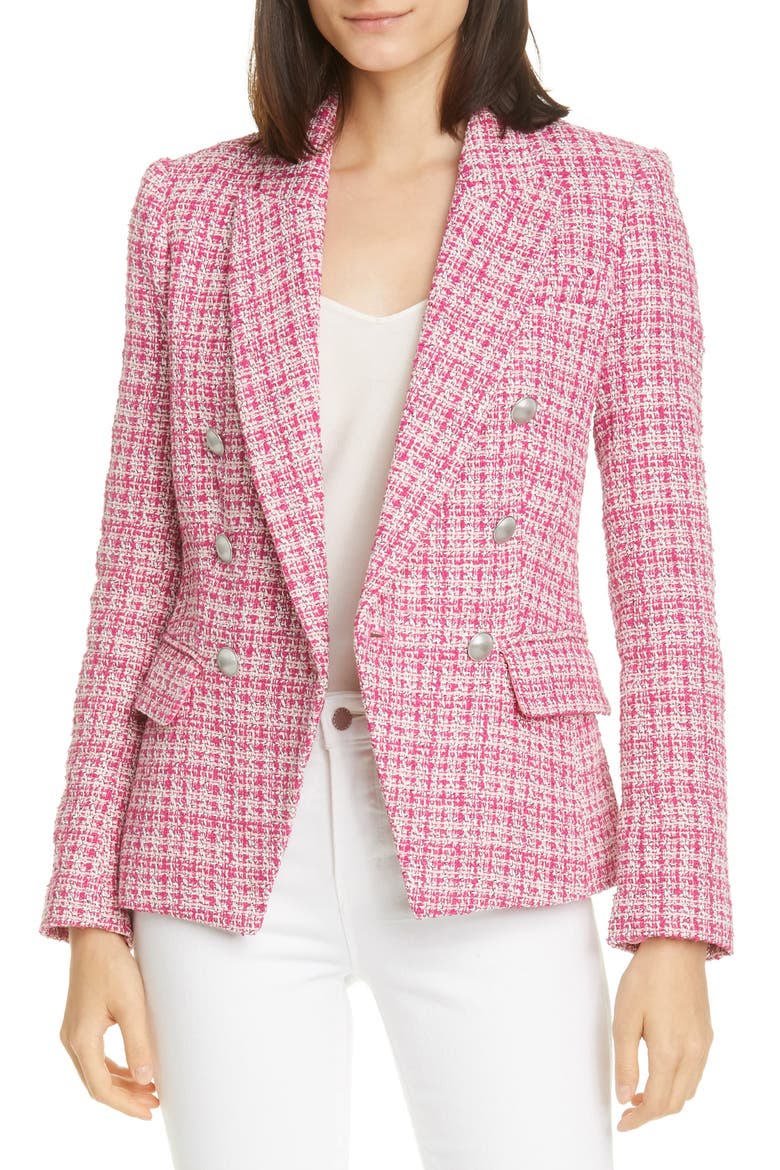 Kenzie Tweed Blazer, Main, color, FUSCHIA MULTI