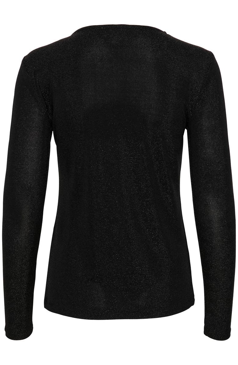 Soaked in Luxury Skylara Knotted Long Sleeve Glitter Top, Alternate, color, Black