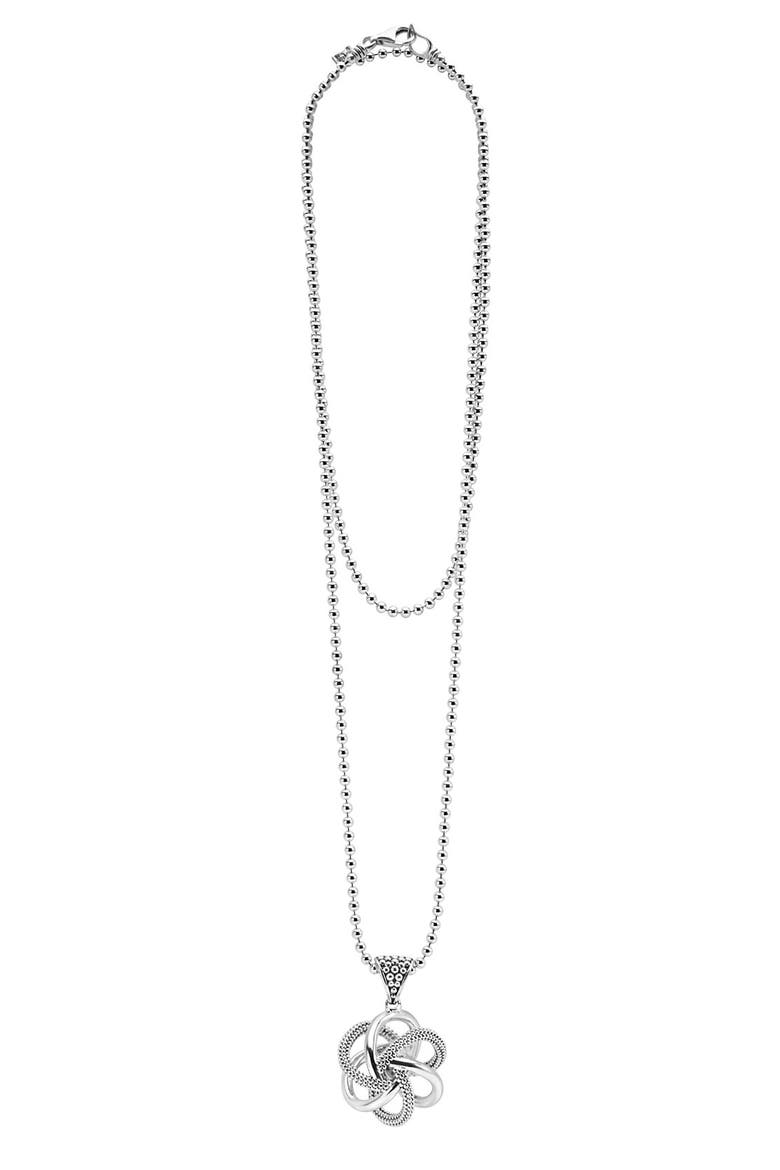 Love Knot Pendant Necklace, Main, color, STERLING SILVER