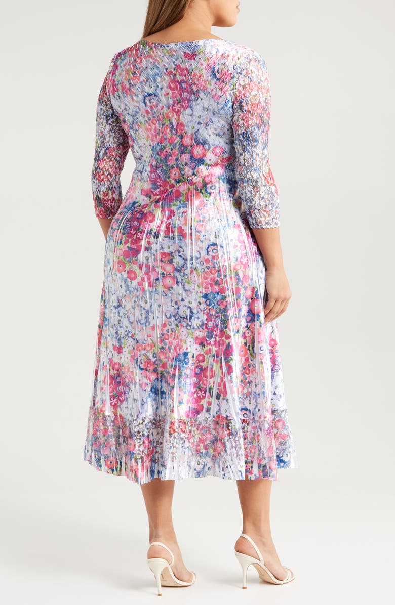 Komarov Floral Satin Charmeuse & Lace Cocktail Dress, Alternate, color,