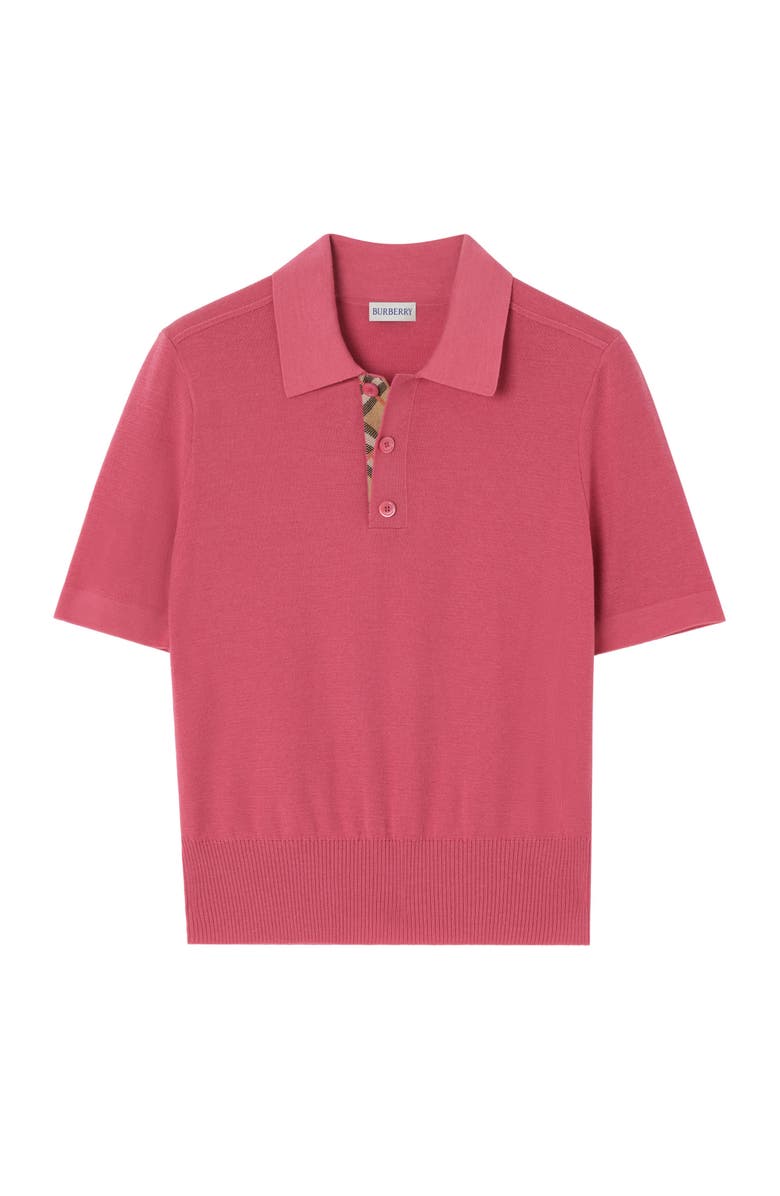 Burberry Wool Polo Shirt, Main, color, Mauvewood Pink