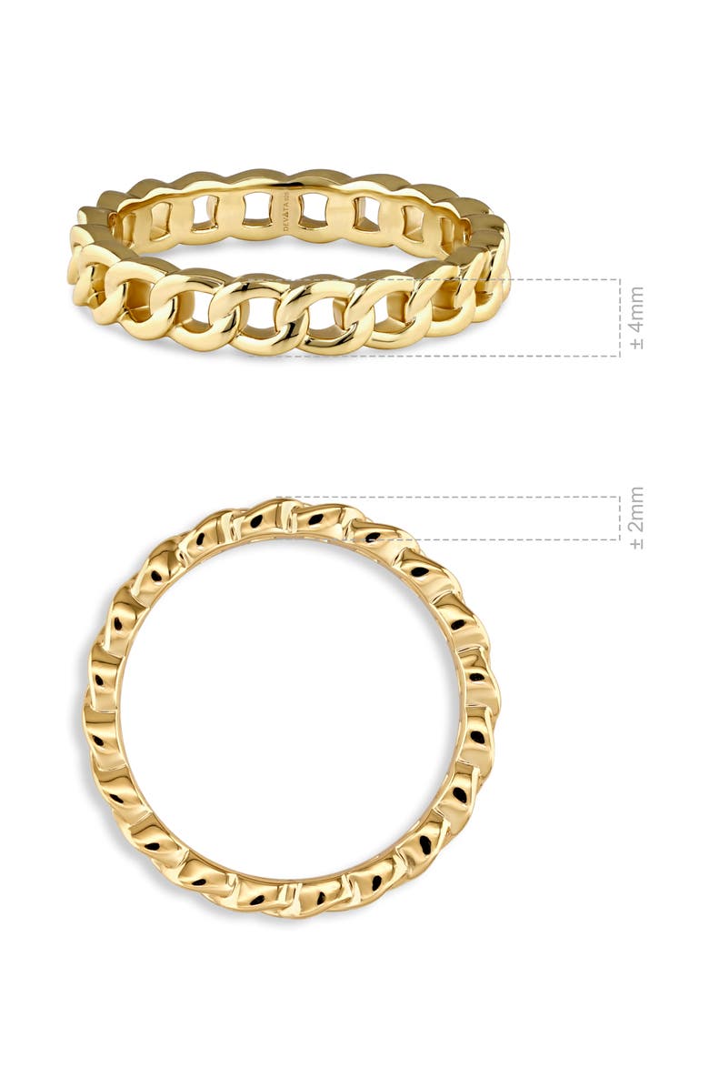 DEVATA Curb Link Ring in Gold Plated Sterling Silver, Alternate, color, Yellow Gold
