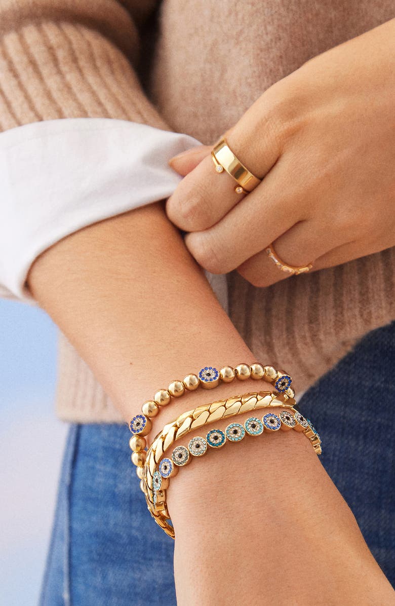 BaubleBar Kaya Evil Eye Beaded Bracelet, Alternate, color,