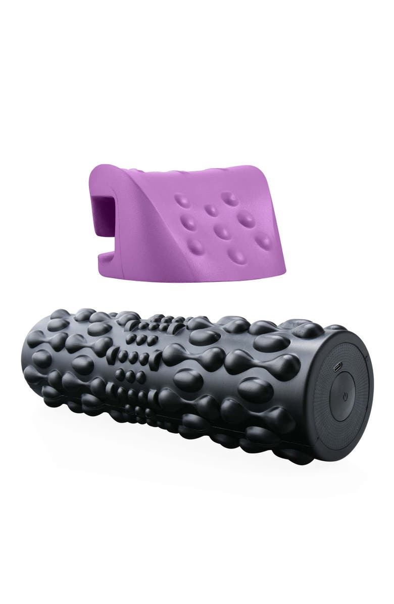 PURSONIC Muscle Relief Bundle Vibrating Foam Roller & Neck and Shoulder Stretcher, Main, color, Black
