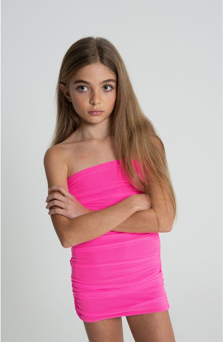 Theme Noemi Mesh Removable Straps Dress, Alternate, color, Neon Pink