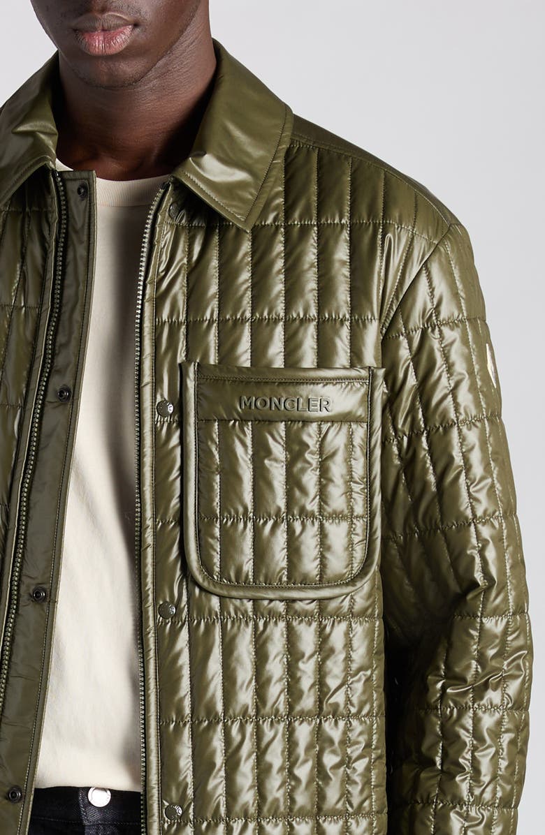Moncler Madiere Vertical Quilted Shirt Jacket, Alternate, color, Deep Depths