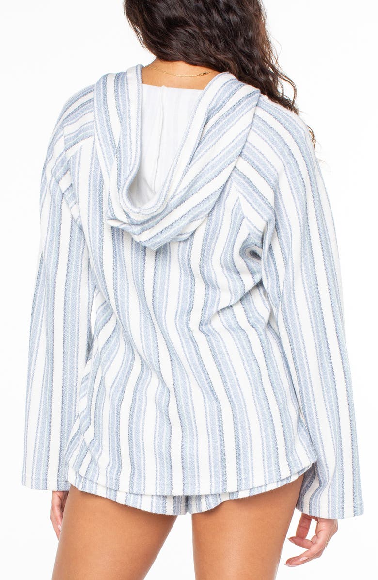 Roxy Wild & Free Stripe Pullover Hoodie, Alternate, color, Infinity Blue