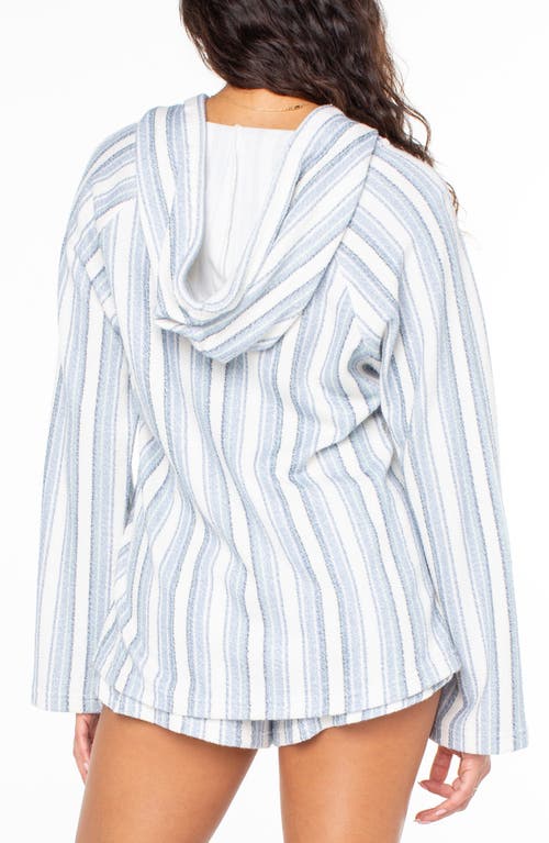 Roxy Wild & Free Stripe Pullover Hoodie In Blue