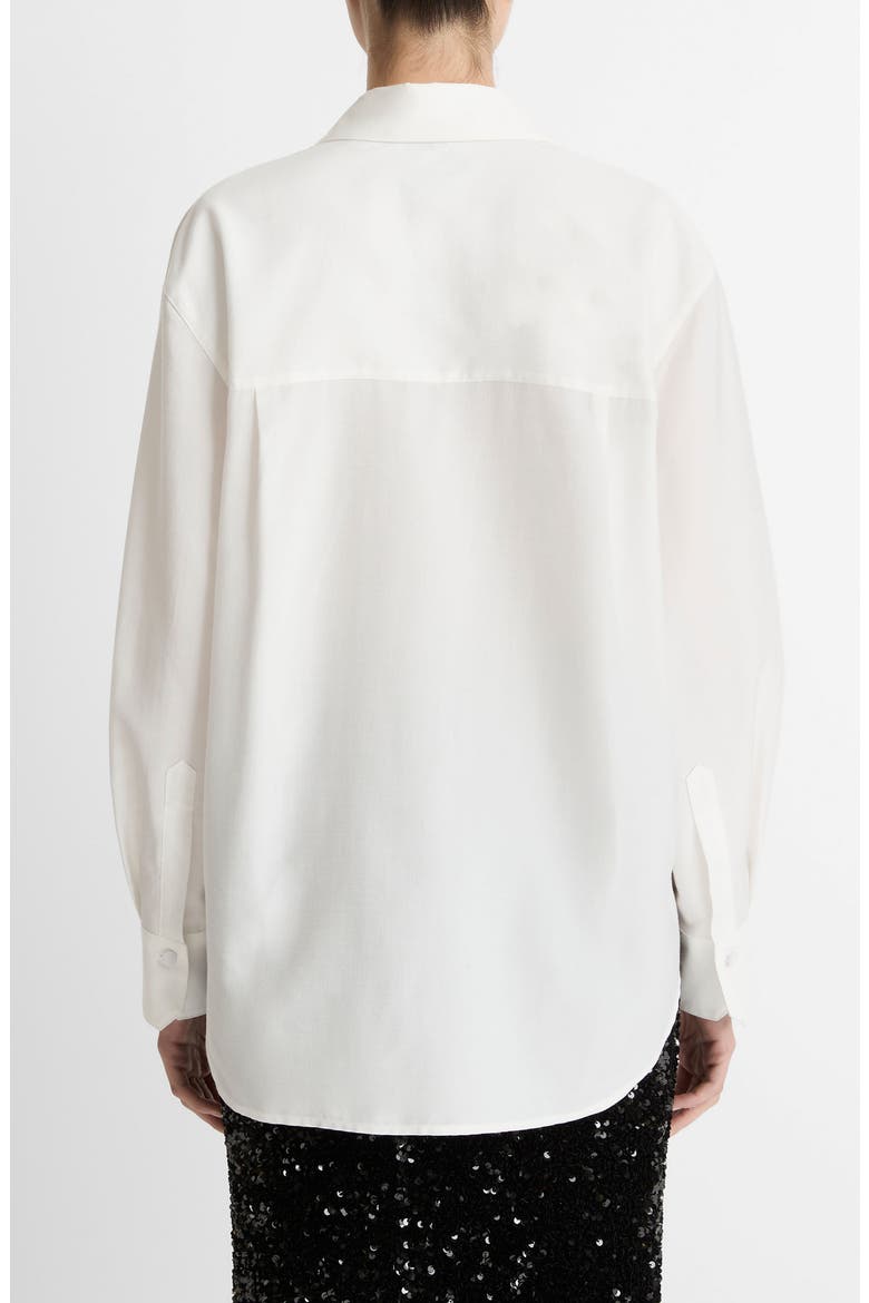 Refined Button-Up Shirt, Alternate, color, LIGHT CREAM