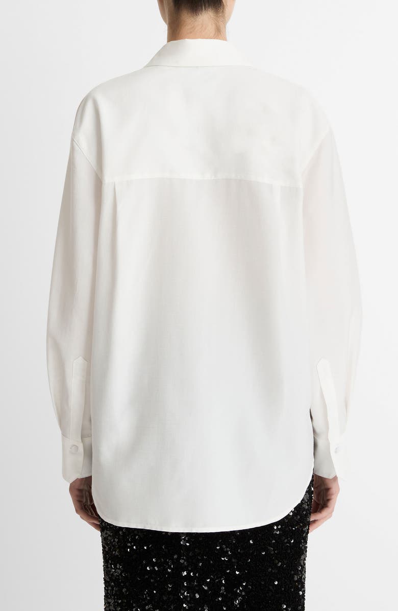 Vince Refined Button-Up Shirt, Alternate, color, Light Cream