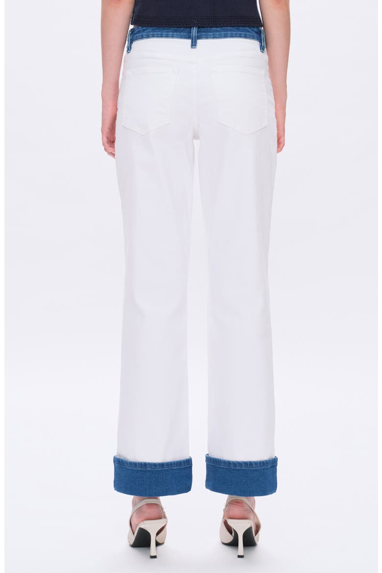 Contrast Mid Rise Relaxed Straight Leg Jeans, Alternate, color, WHITE