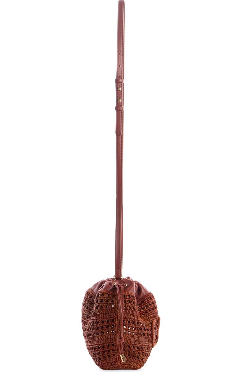 Chloé Mini Summer Banana Woven Raffia Drawstring Shoulder Bag, Alternate, color,