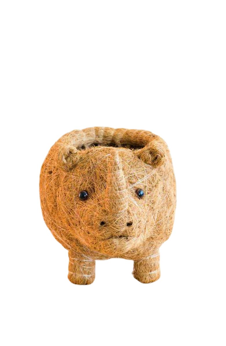 LIKHA Safari Animal Coco Coir Planters, Alternate, color, Natural Brown