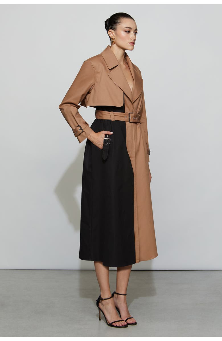 Et Ochs Ryder Trench Coat, Alternate, color, Camel/Black