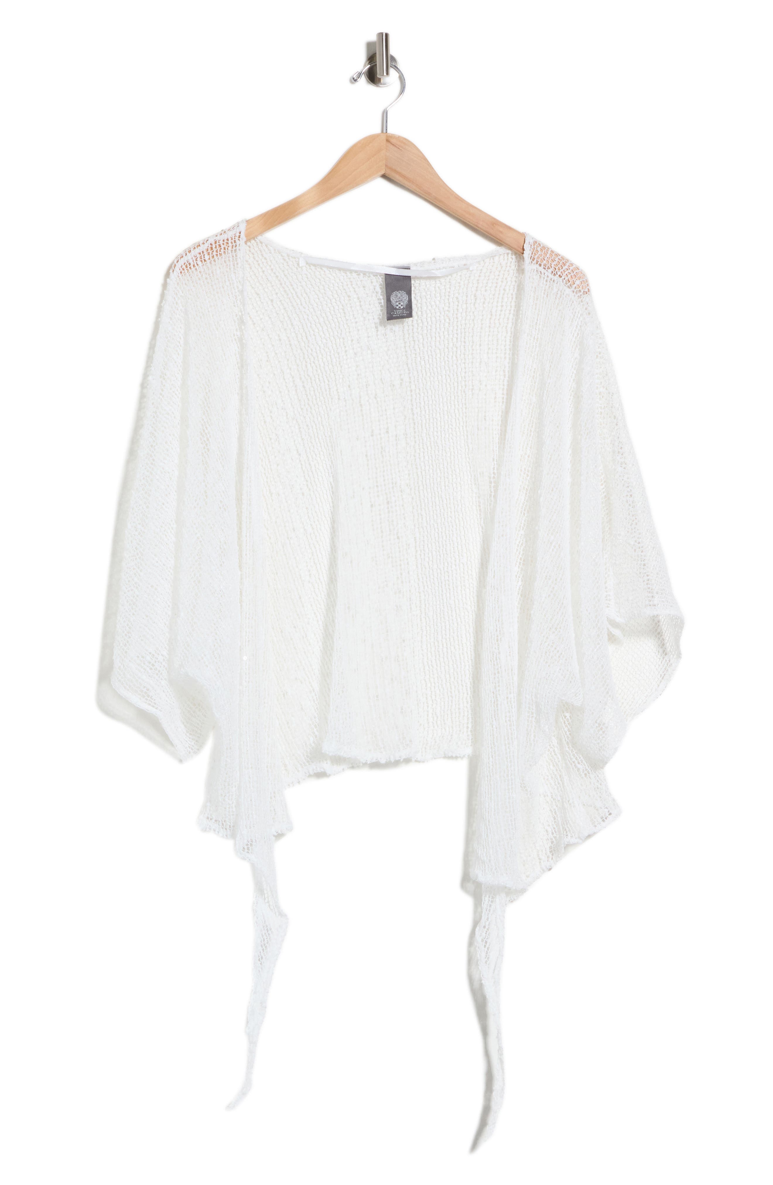 Cropped Popcorn Knit Tie Front Wrap