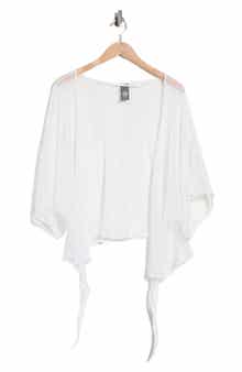 Cropped Popcorn Knit Tie Front Wrap