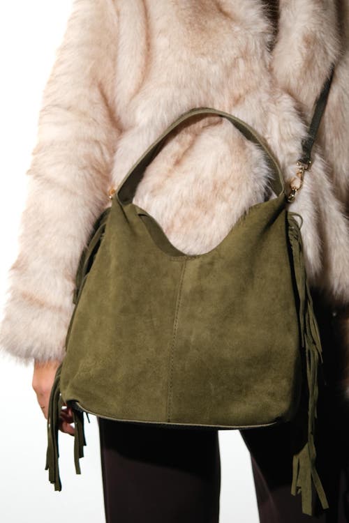 Forever & Always Shoes Vals Leather Shoulder Bag In Green